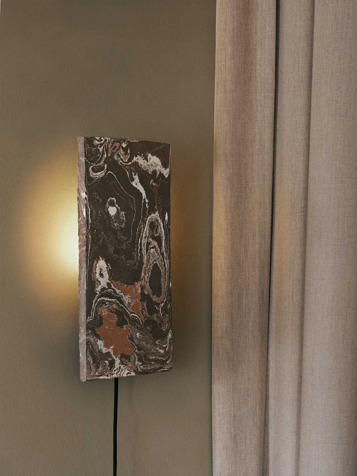 Argilla Wall Lamp - Rectangular - Marble Mocha Lifestyle