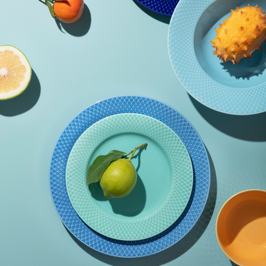 Rhombe Colour Dinner Plates by Lyngby Porcelain