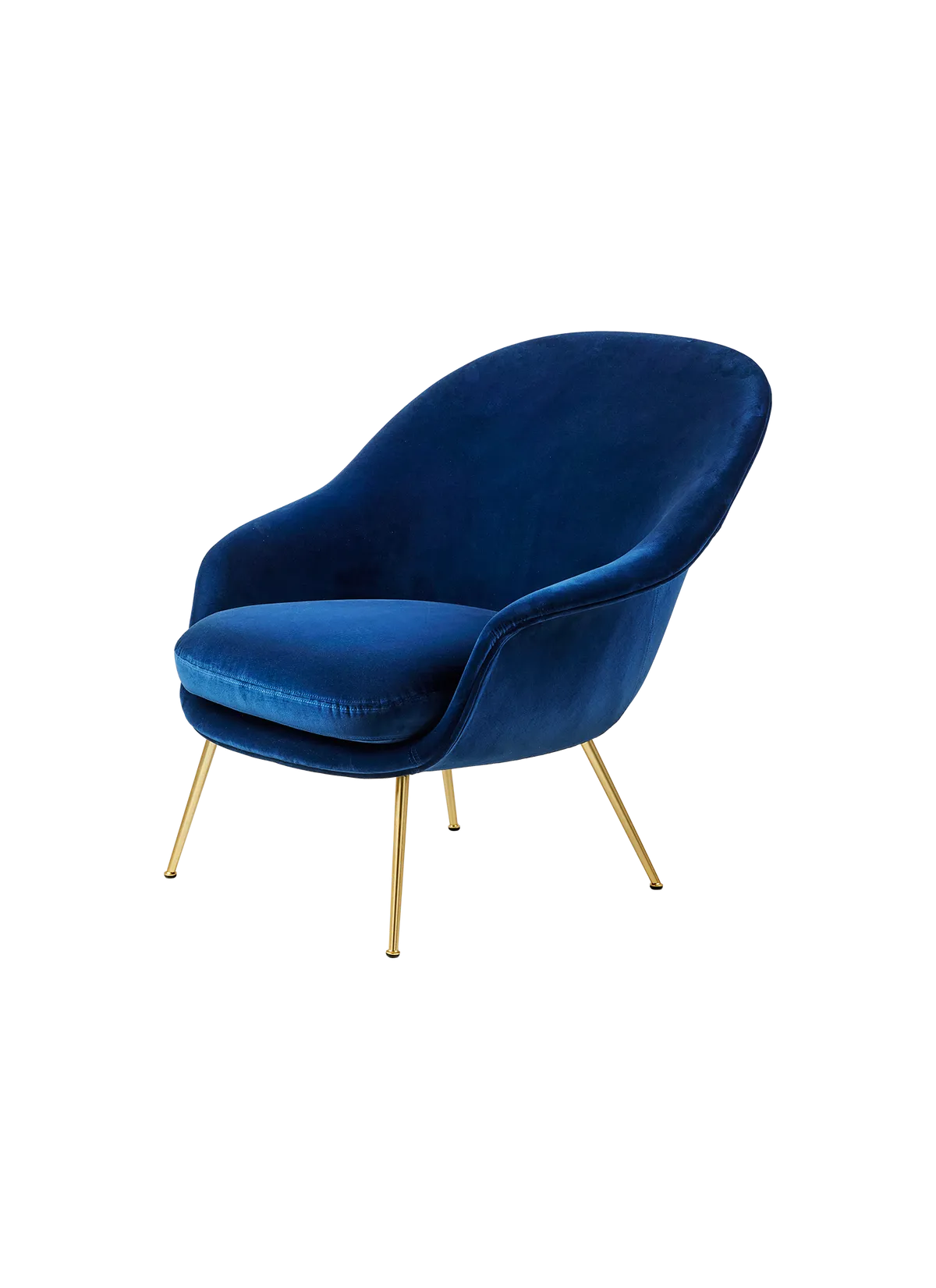 Bat Lounge Chair - Fully Upholstered - Low Back - Conic Base by Gubi