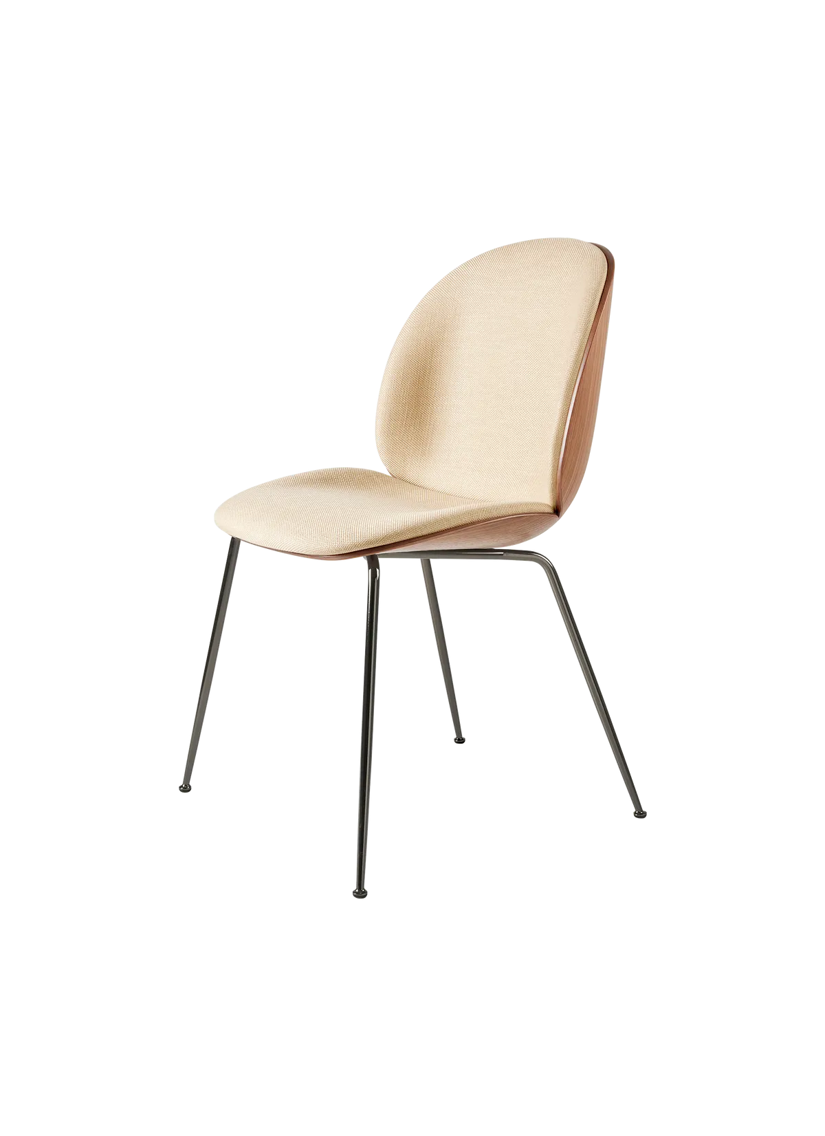 Beetle Dining Chair - Front Upholstered - Stackable Base - Veneer Shell by Gubi