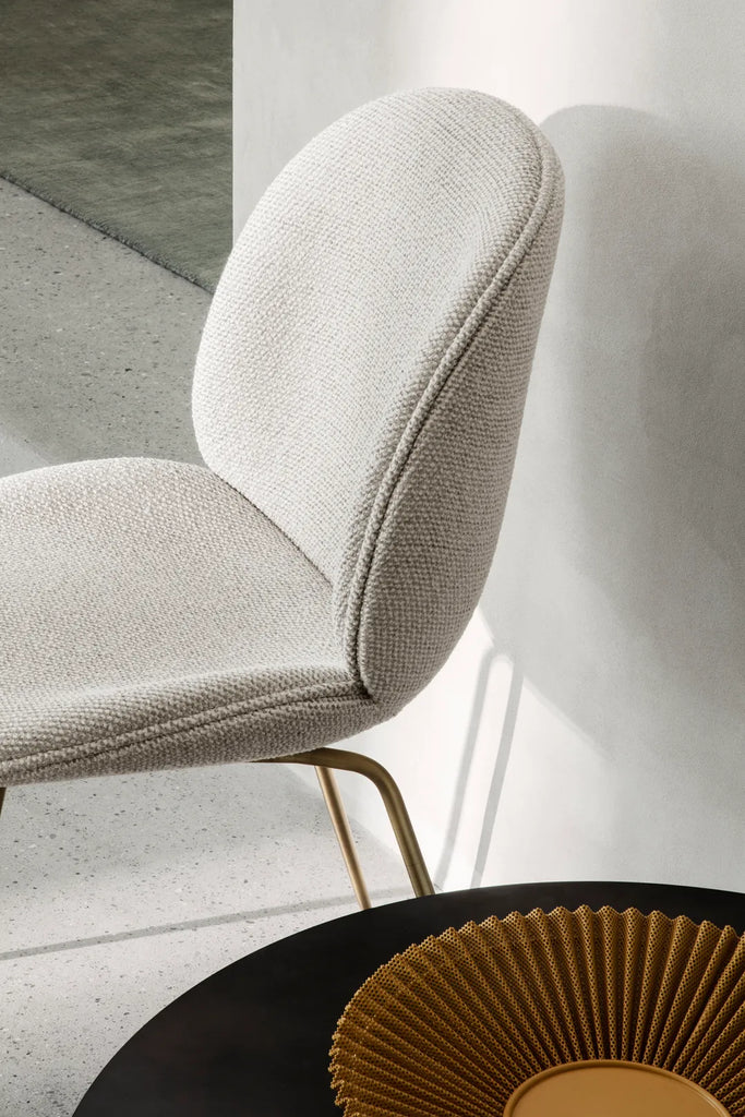 Beetle Dining Chair Fully Upholstered Conic Base by Gubi