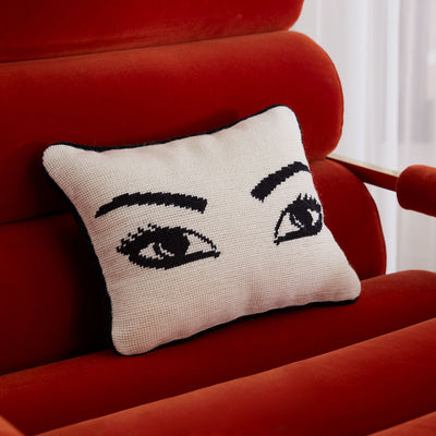 Eyes Needlepoint Throw Pillow by Jonathan Adler