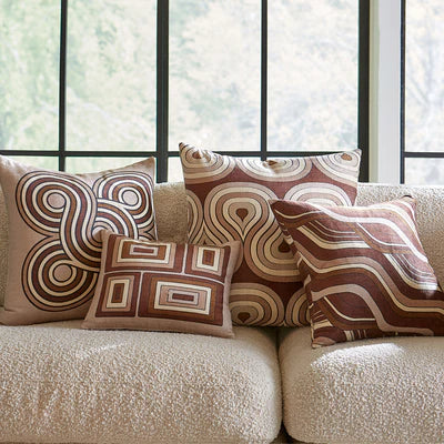 Milano Champagne Concentric Loops Pillow by Jonathan Adler