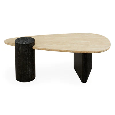 Oeuf Travertine Cocktail Table by Jonathan Adler