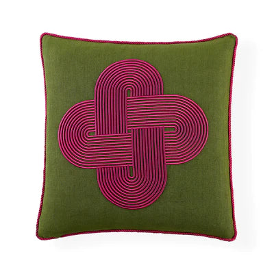 Pompidou Olive Plus Pillow by Jonathan Adler