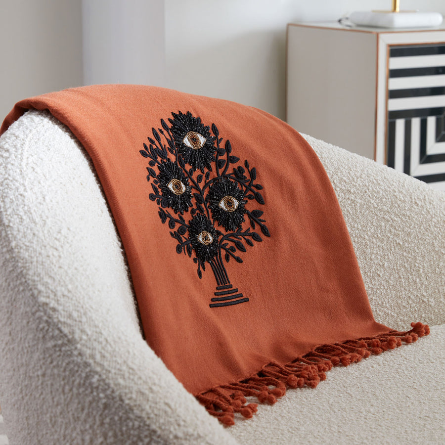 Tree of Eyes Embellished Throw by Jonathan Adler