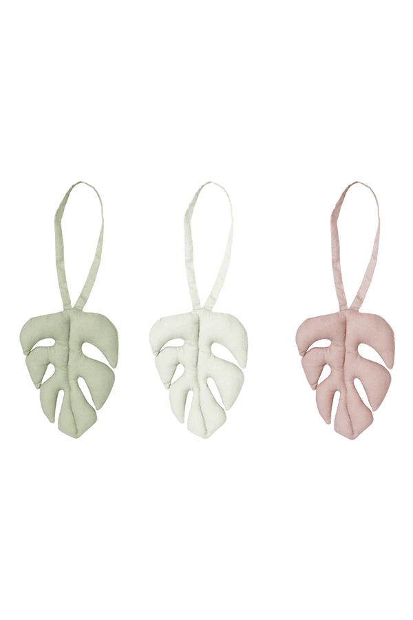 Set of 3 Rattle Toy Hangers - Monstera by Lorena Canals
