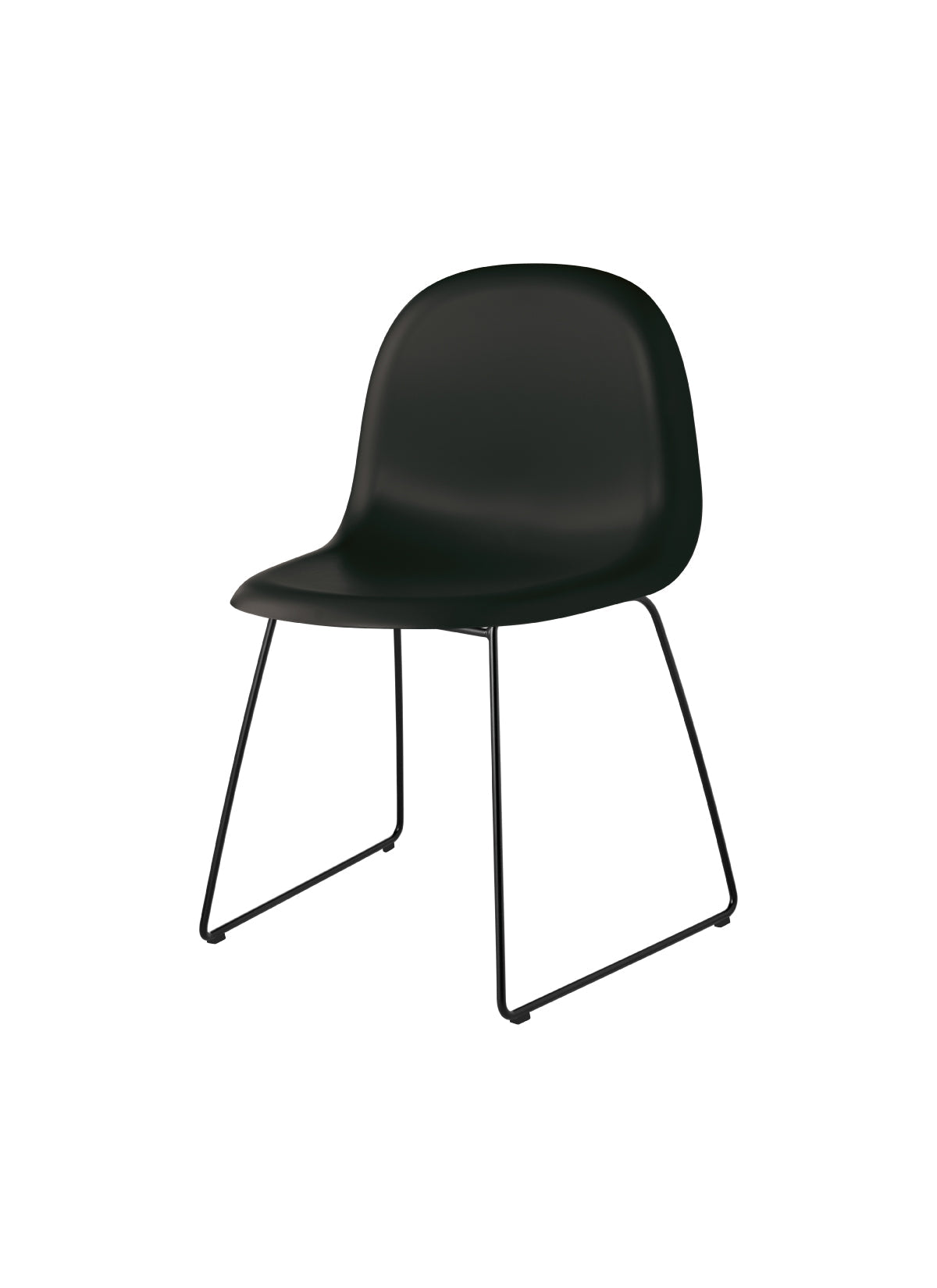 GUBI 3D Dining Chair - Un-Upholstered - Sledge Base Stackable - Plastic Shell by Gubi