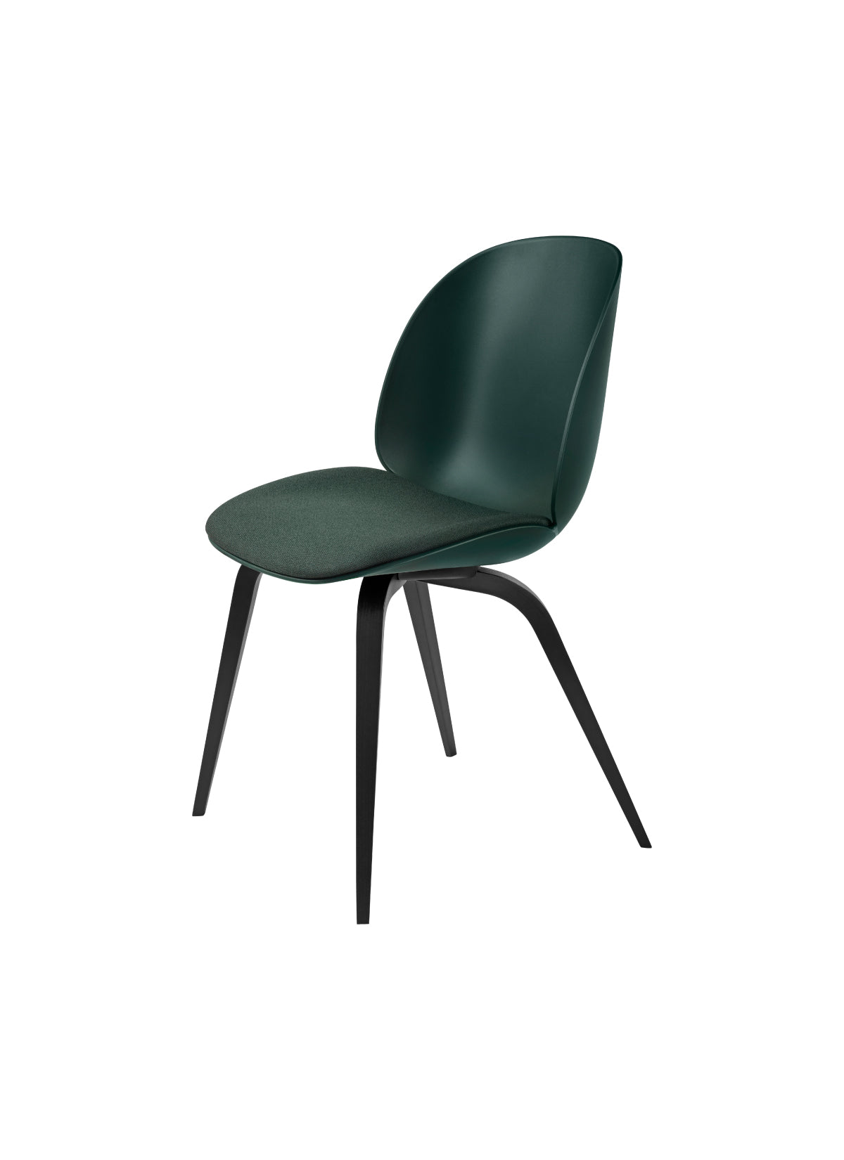 Beetle Dining Chair - Seat Upholstered - Wood Base by Gubi
