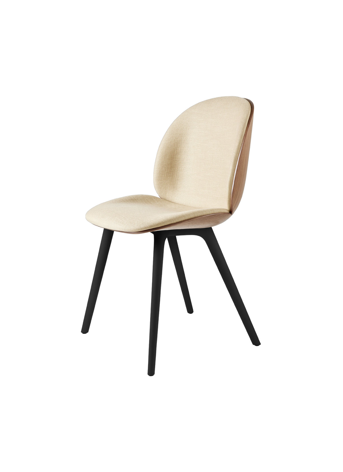 Beetle Dining Chair - Front Upholstered - Plastic Base - Veneer Shell by Gubi