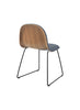 GUBI 3D Dining Chair - Front Upholstered - Sledge Base - Wood Shell by Gubi