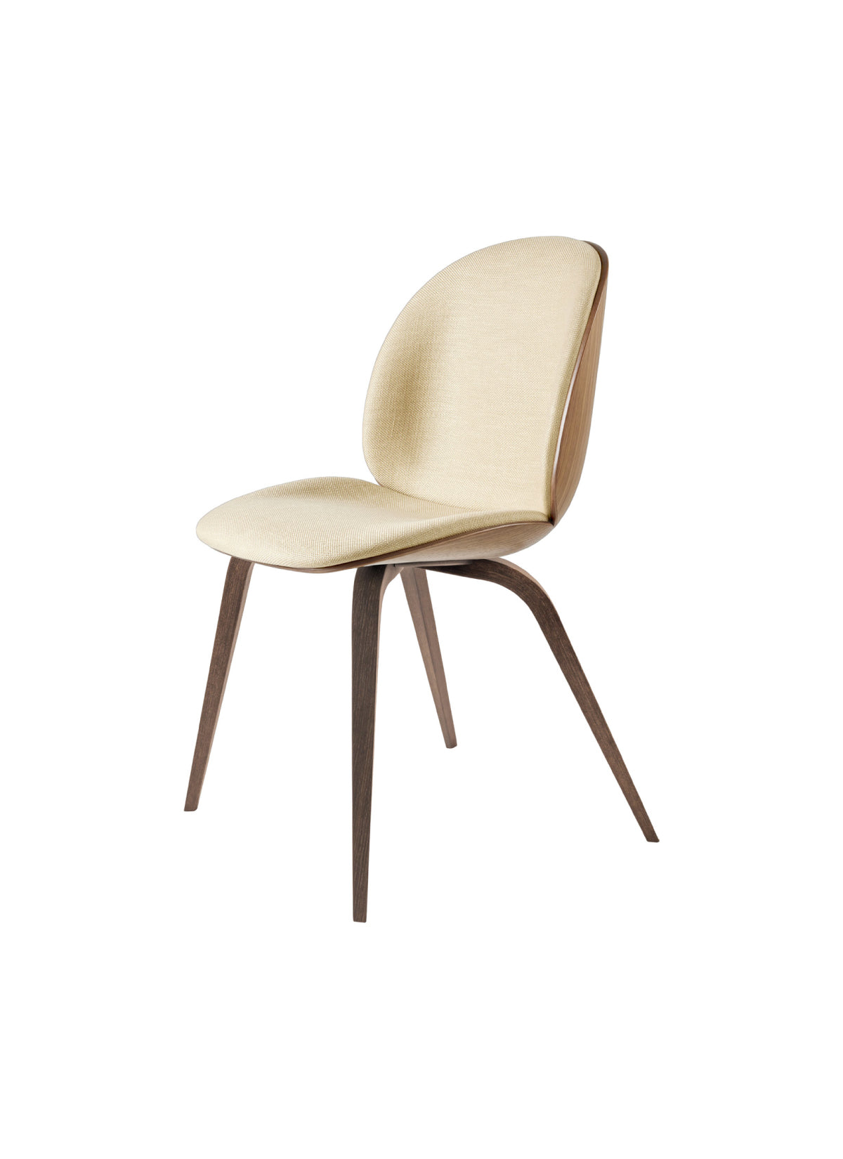 Beetle Dining Chair - Front Upholstered - Wood Base - Veneer Shell by Gubi