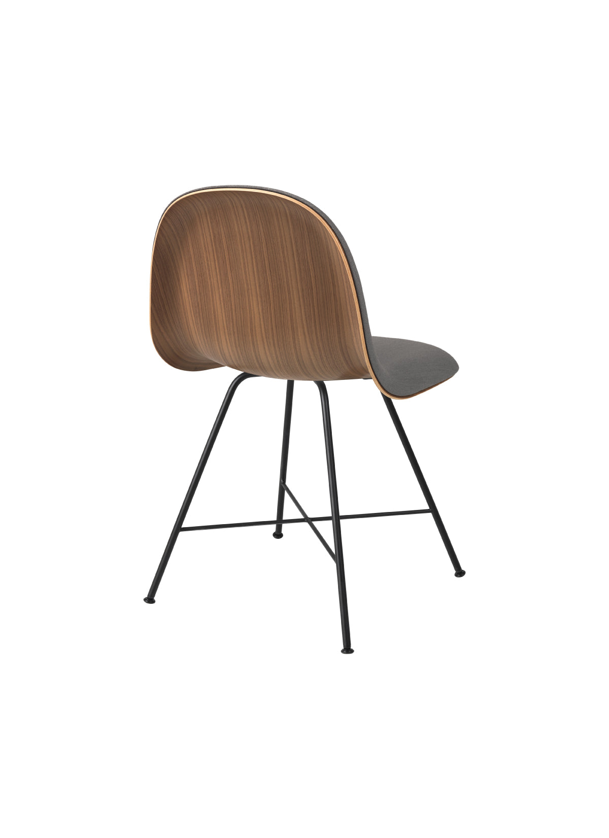GUBI 3D Dining Chair - Front Upholstered - Center Base - Wood Shell by Gubi