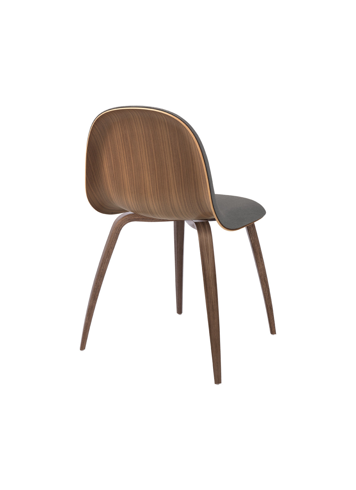 GUBI 3D Dining Chair - Front Upholstered - Wood Base - Wood Shell by Gubi