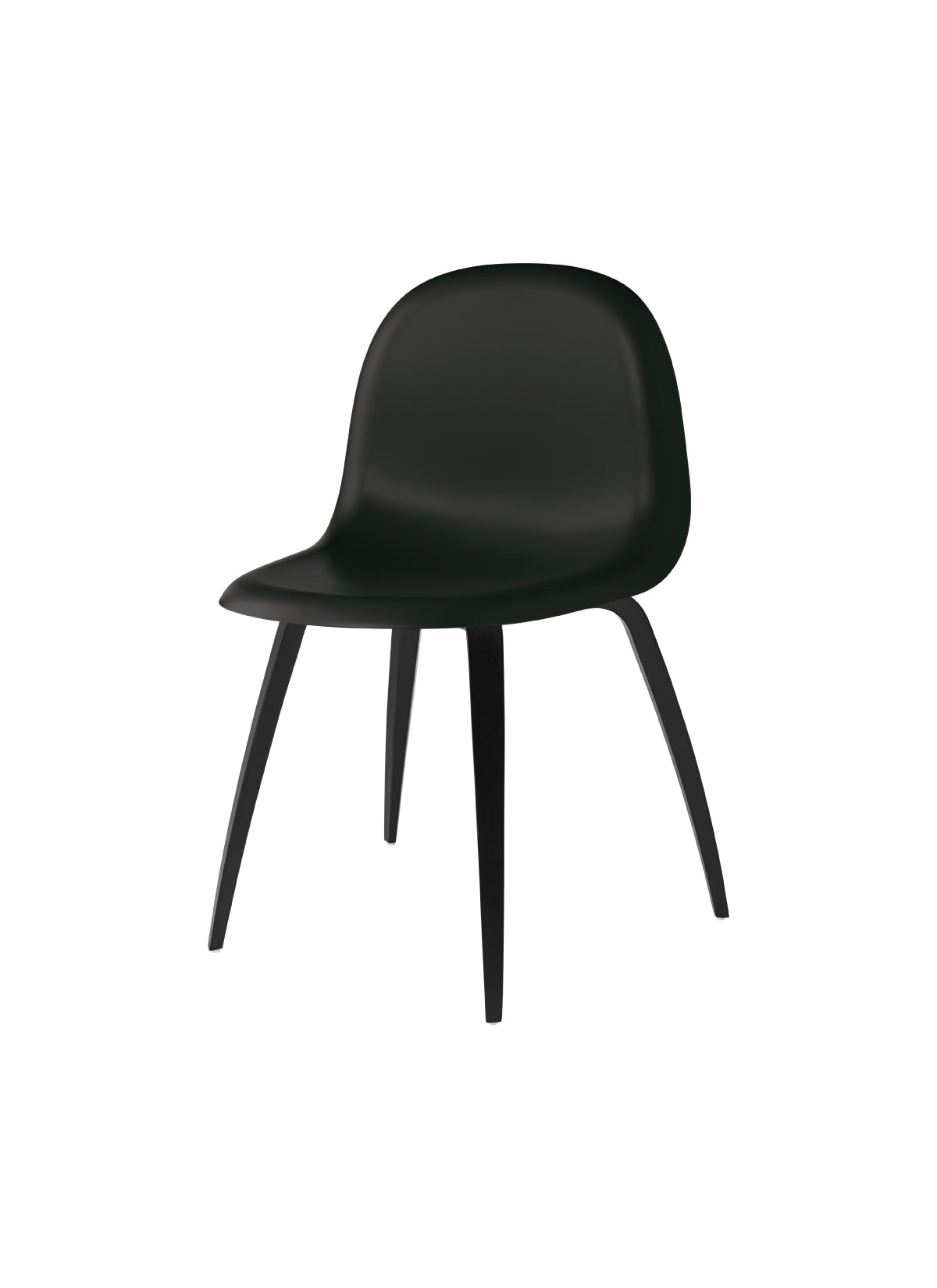 GUBI 3D Dining Chair - Un-Upholstered - Wood Base - Plastic Shell by Gubi