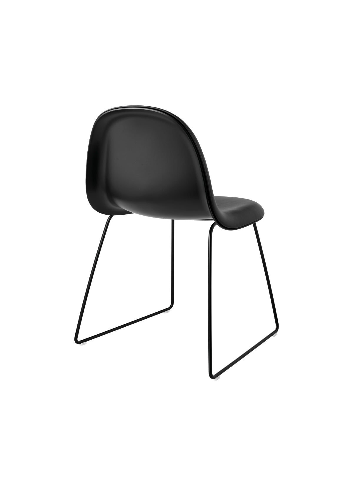 GUBI 3D Dining Chair - Front Upholstered - Sledge Base Stackable - Plastic Shell by Gubi