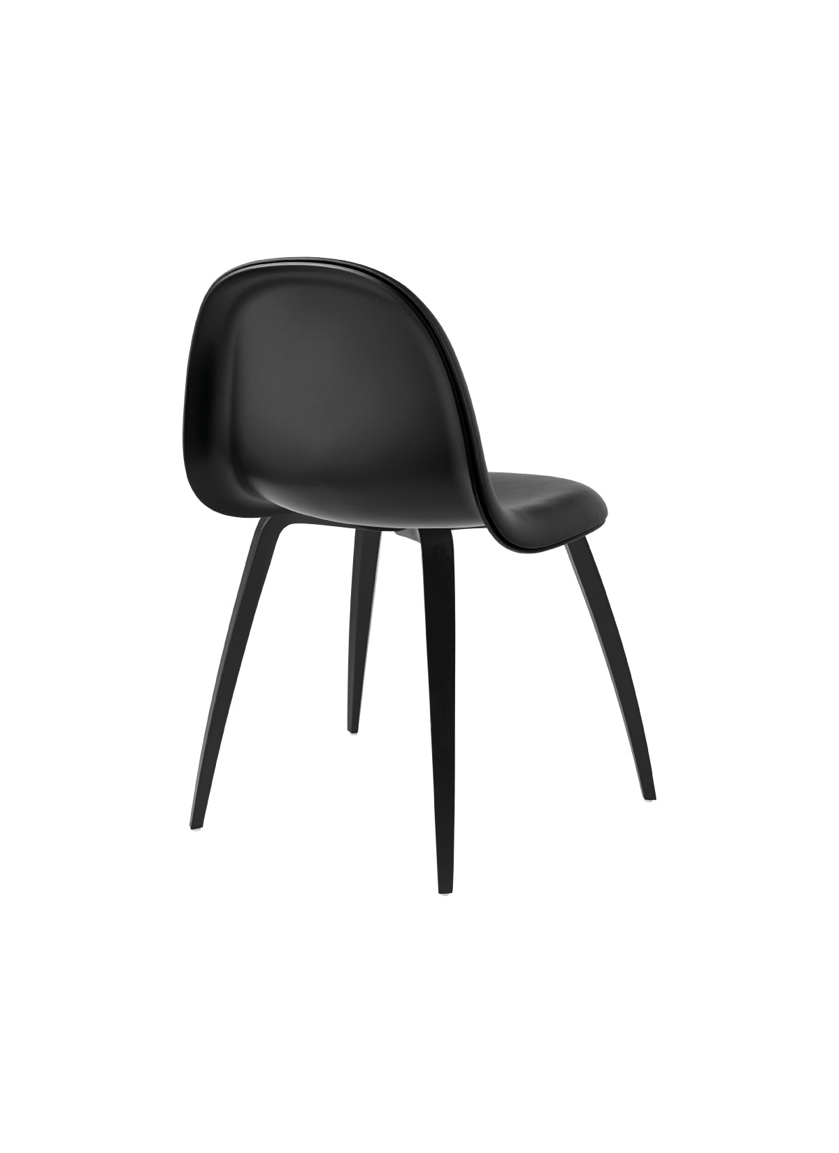 GUBI 3D Dining Chair - Front Upholstered - Wood Base - Plastic Shell by Gubi