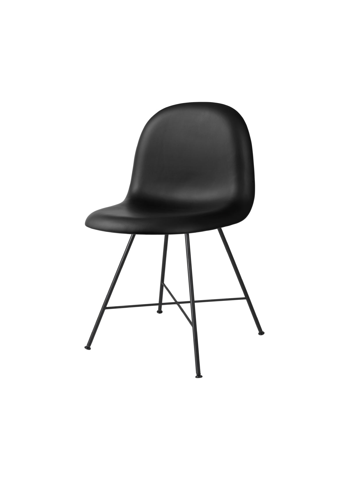 GUBI 3D Dining Chair - Fully Upholstered - Center Base - Plastic Shell by Gubi