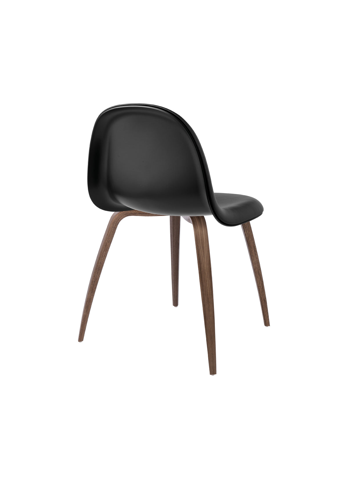 GUBI 3D Dining Chair - Front Upholstered - Wood Base - Plastic Shell by Gubi
