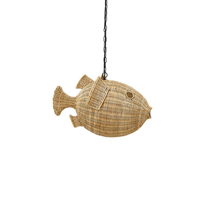 Wicker Blowfish Pendant - Small by Jonathan Adler