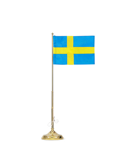 Flagpole with Swedish Flag by Skultuna (AS IS)