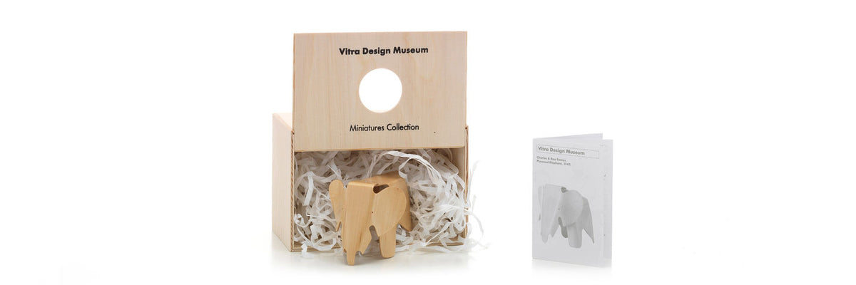 Mini Plywood Elephant Natural by Eames, from the Miniatures Collection by Vitra
