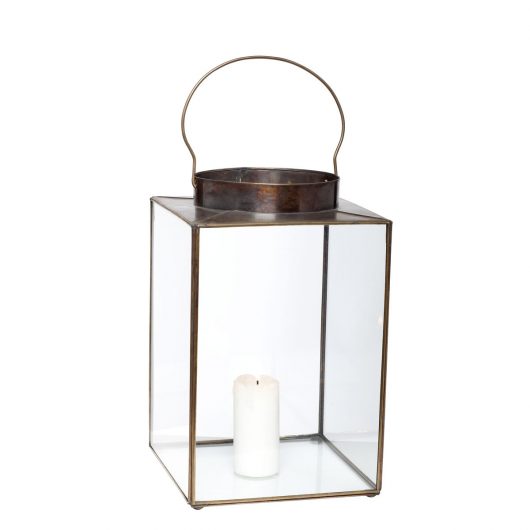 Panorama Lantern - Medium, Burnished Brass by Hübsch