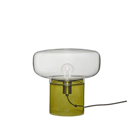 Crave Table Lamp - Clear/Dark Green by Hübsch
