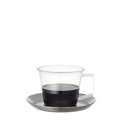 CAST Cup & Saucer, Stainless Steel by KINTO