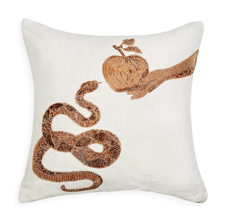 Muse Snake & Apple Pillow by Jonathan Adler