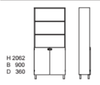 2K-SKÅP Cabinet with Door(s) Below, 4 Shelves by Karl Andersson & Söner