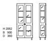 2K-SKÅP Cabinet with Glass Doors & Sides, 4 Shelves by Karl Andersson & Söner