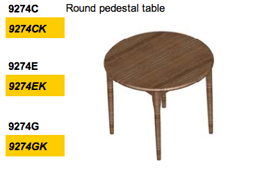 Round Pedestal Table 9274 by Dyrlund