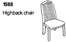 Highback Chair w/ Wooden Back 1588 by Dyrlund
