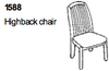Highback Chair w/ Wooden Back 1588 by Dyrlund