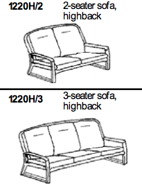 Sofa Highback 1220 by Dyrlund