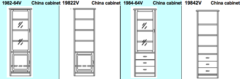 Rosenborg China Cabinet 68,3 x 44 / 42 x 199,3 cm by Dyrlund