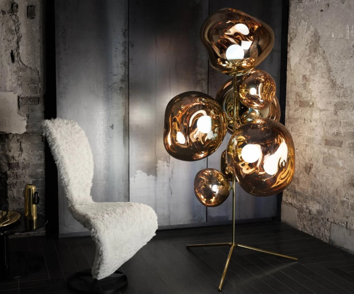 Melt Stand Chandelier Gold by Tom Dixon