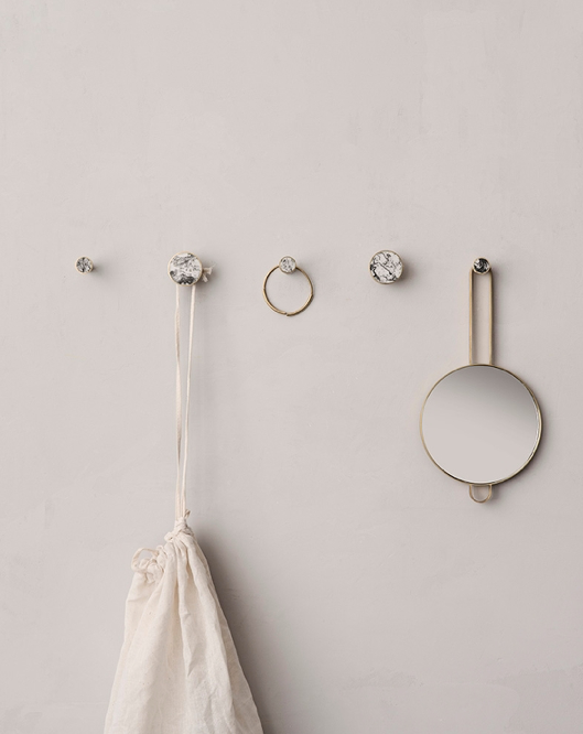White Marble Stone Hook by Ferm Living