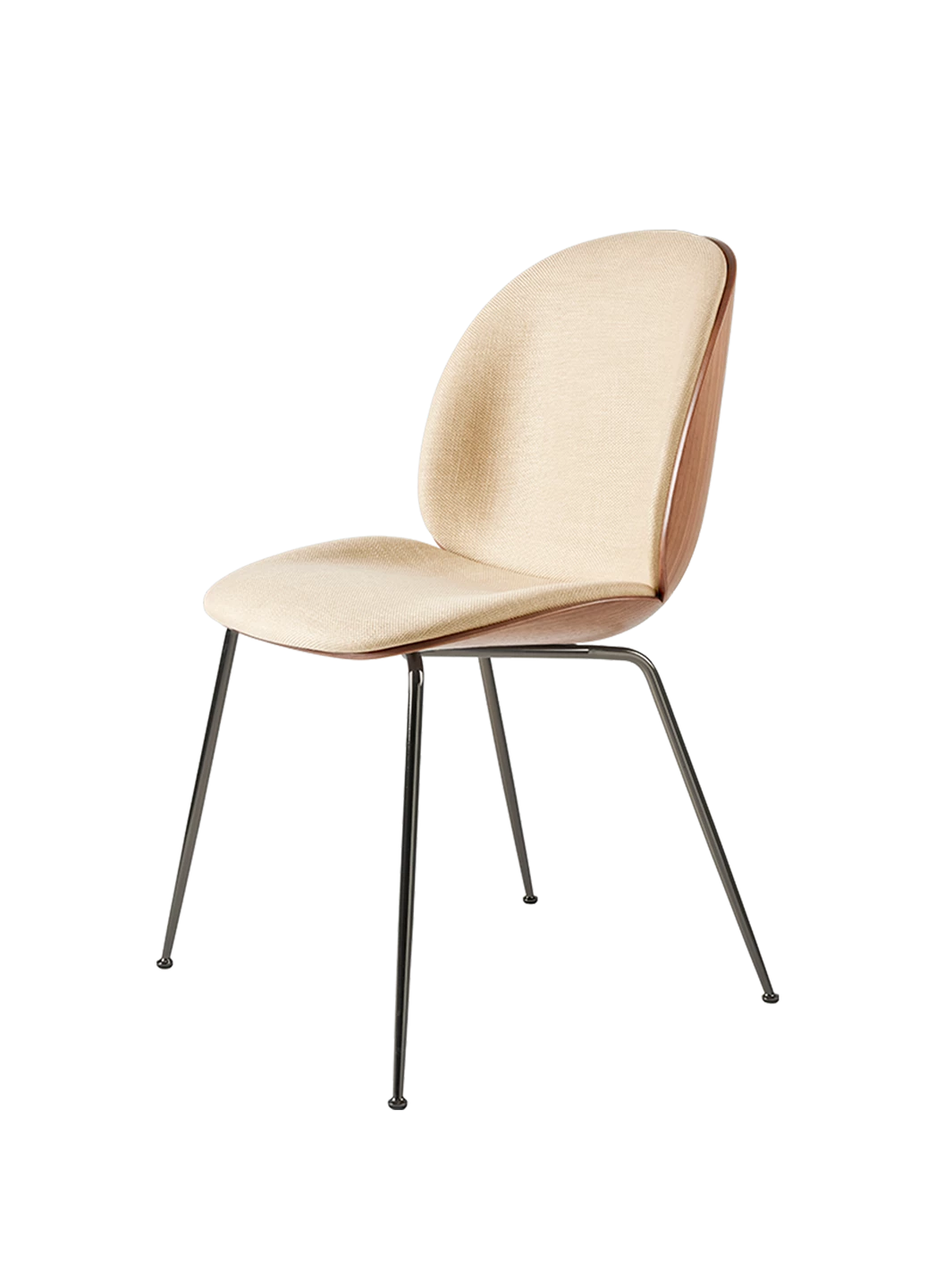 Beetle Dining Chair - Front Upholstered - Conic Base - Veneer Shell by Gubi