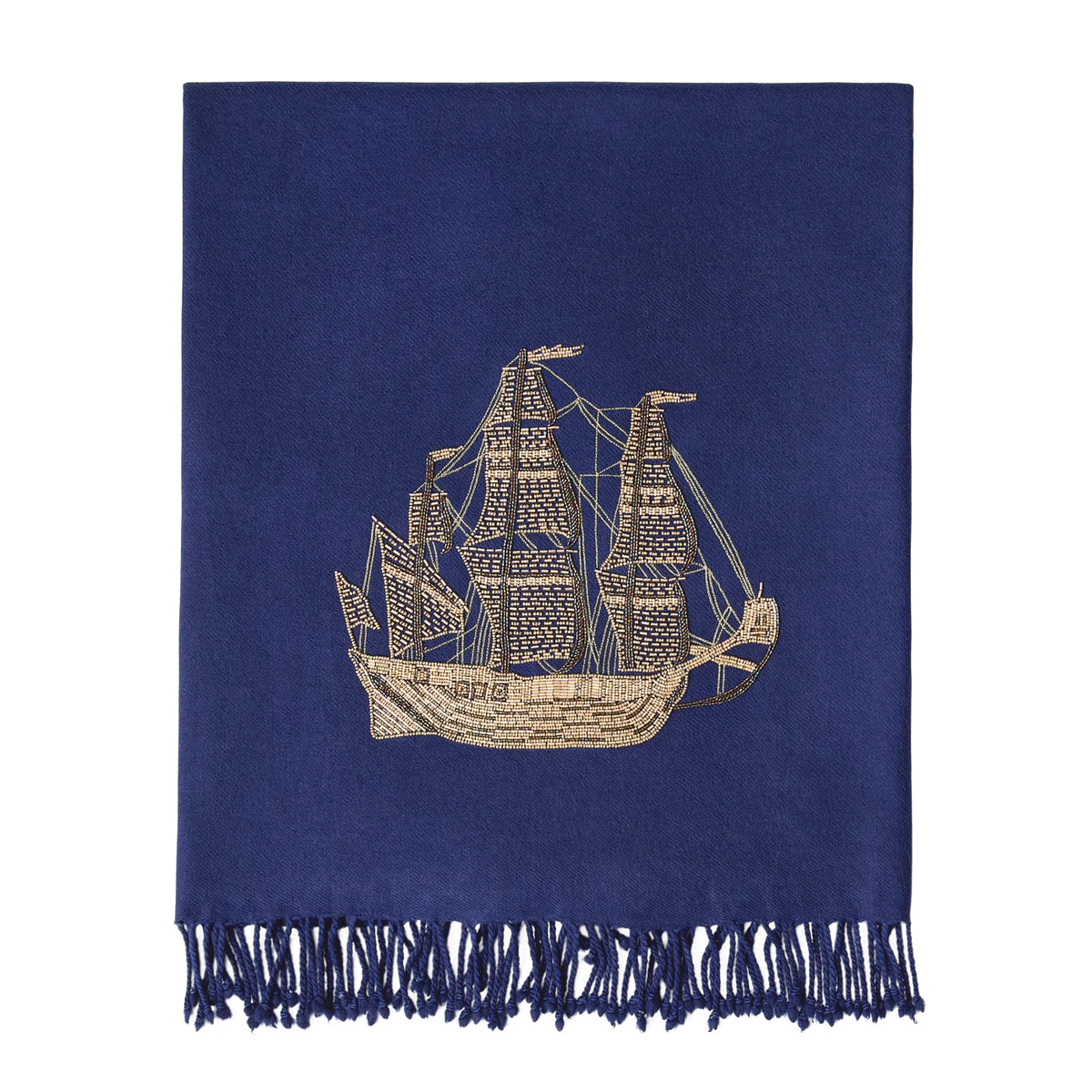 Ship Embellished Throw by Jonathan Adler