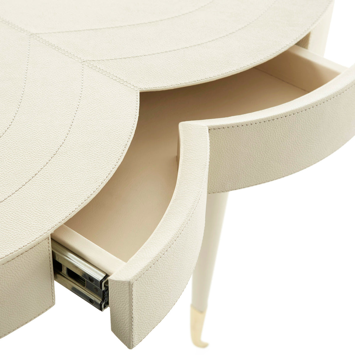 Flow Leather Trefoil Table by Jonathan Adler