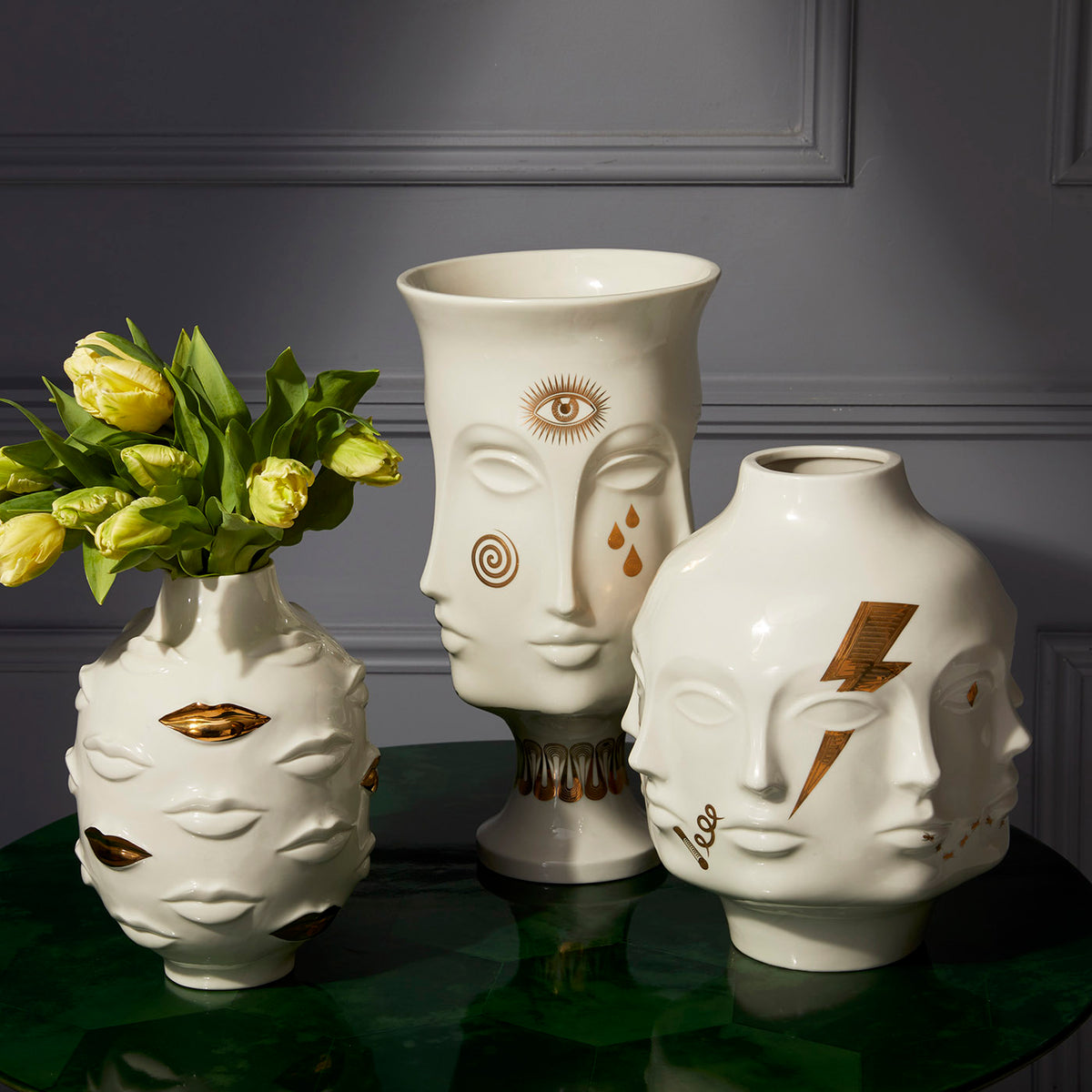 Gilded Muse Gala Round Vase by Jonathan Adler