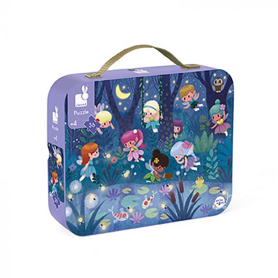 Janod Suitcase Puzzle: Fairies and Waterlilies 36 Pieces