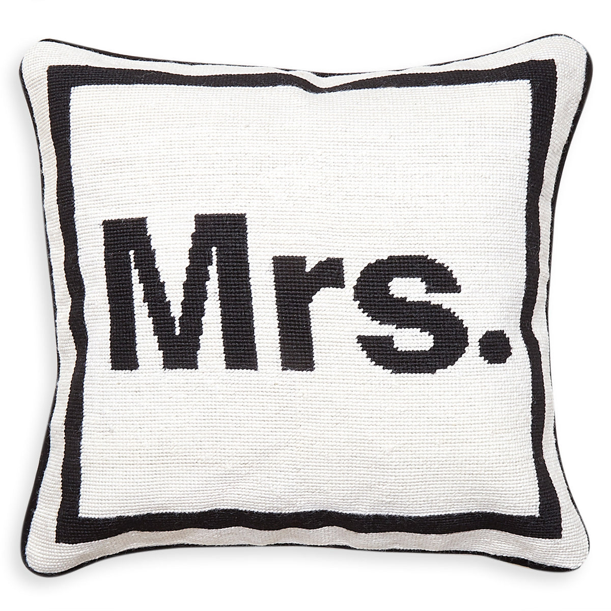 Mrs. Needlepoint Throw Pillow by Jonathan Adler