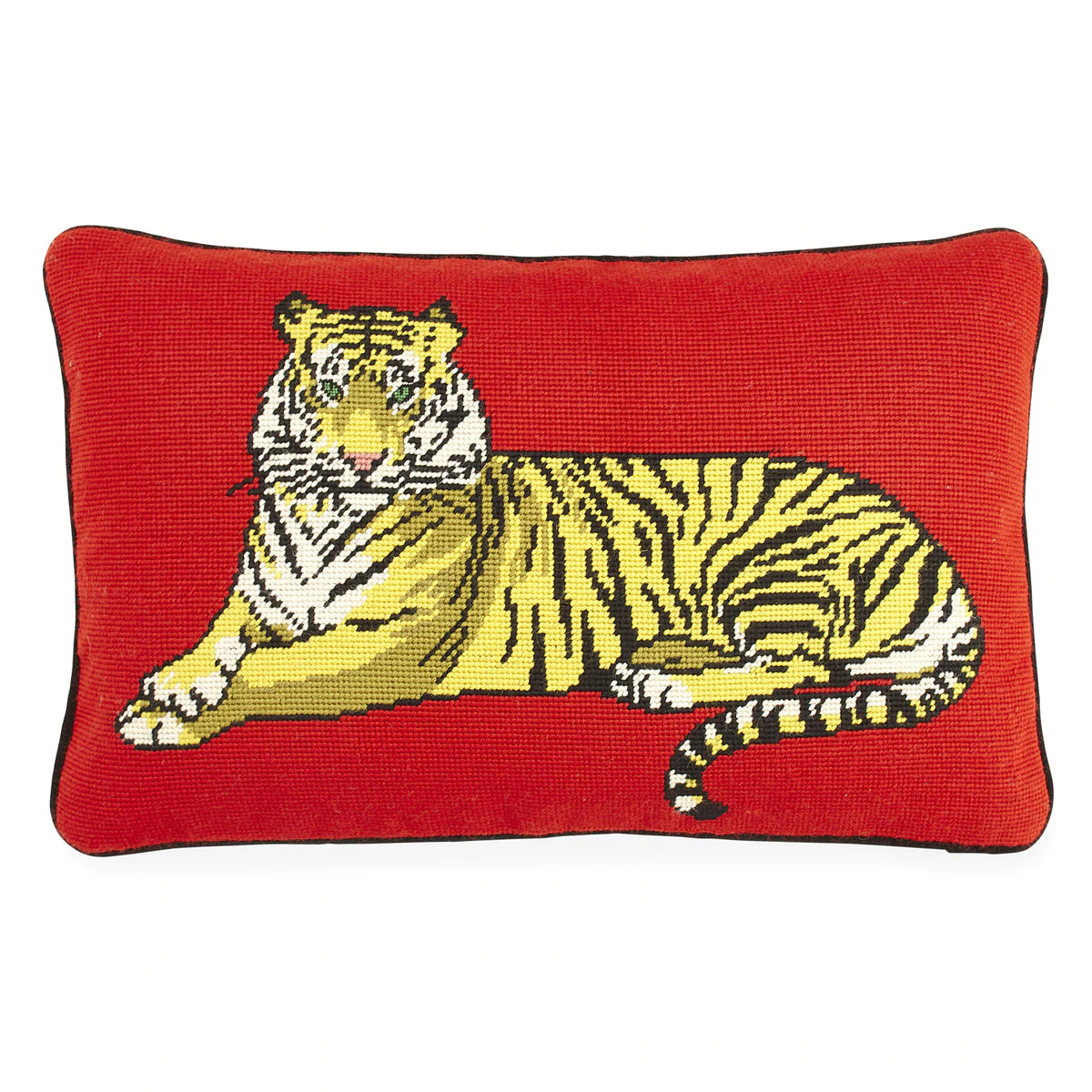 Safari Needlepoint Pillow by Jonathan Adler