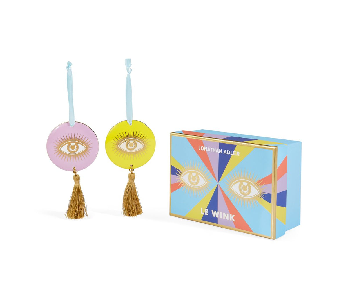 Le Wink Ornaments - Set of 2 by Jonathan Adler