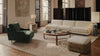 Gubi Flaneur Sofa in a modern seating design, showcasing a stylish and comfortable lounge area with plush cushions and sleek lines.