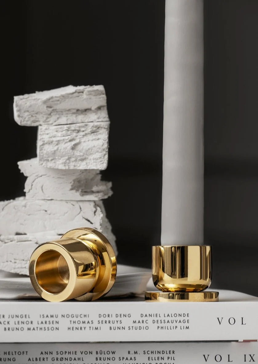 Skultuna Bijou candle holder in metallic finish, decorative accessories with elegant, modern design, suitable for tabletop display.