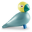 Colorful Kay Bojesen Songbird Collection kids toy, handcrafted wooden bird figurine with vibrant painted details.